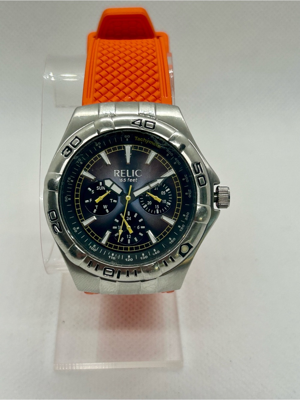 Relic Sport Watch 40.5mm Orange Rubber Strap Running